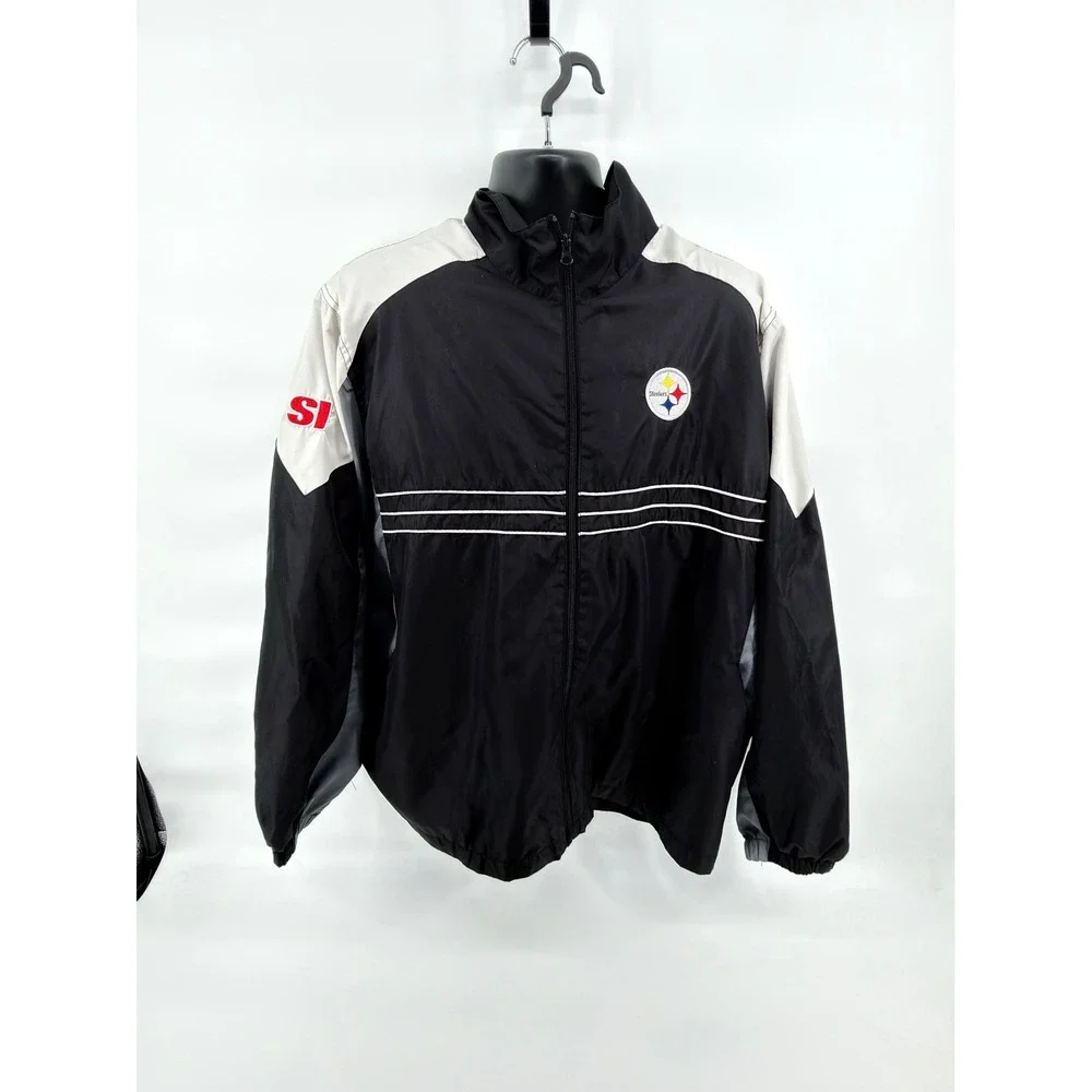 VTG Pittsburgh‎ Steelers Reebok Jacket XL NFL Team Apparel Windbreaker Full Zip